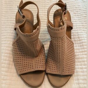 Franco Sarto Perforated Tan Sandals